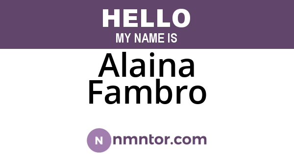 Alaina Fambro