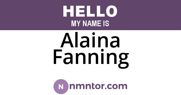 Alaina Fanning