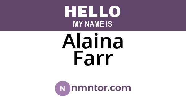 Alaina Farr