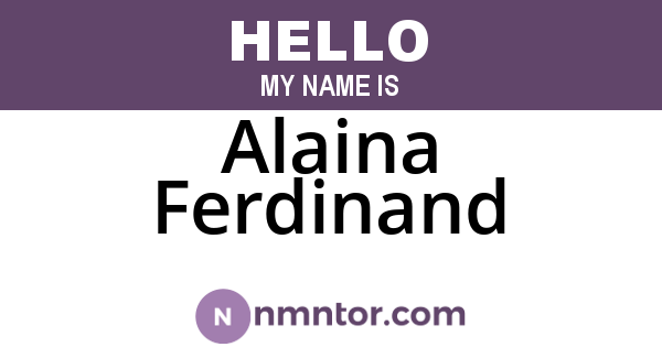 Alaina Ferdinand