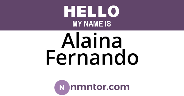 Alaina Fernando