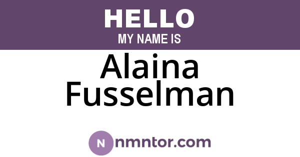 Alaina Fusselman