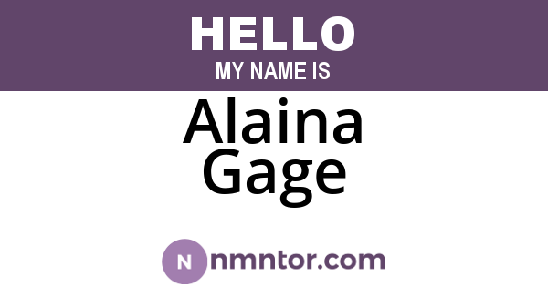 Alaina Gage