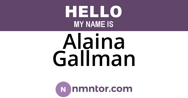 Alaina Gallman