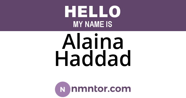 Alaina Haddad