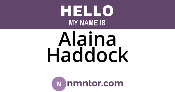 Alaina Haddock