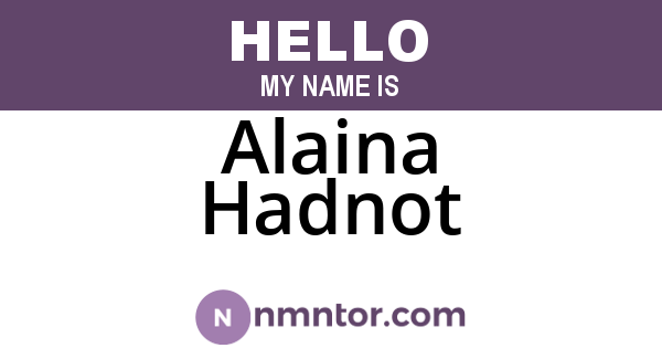 Alaina Hadnot