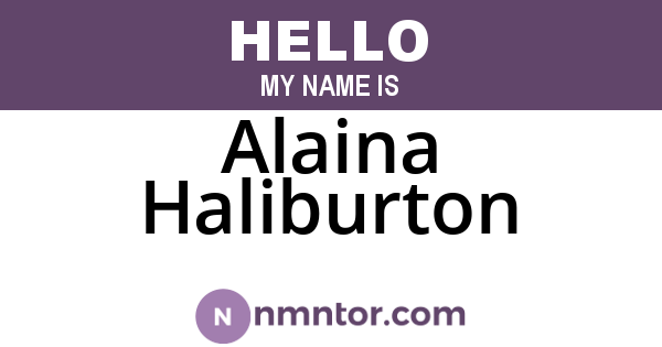 Alaina Haliburton