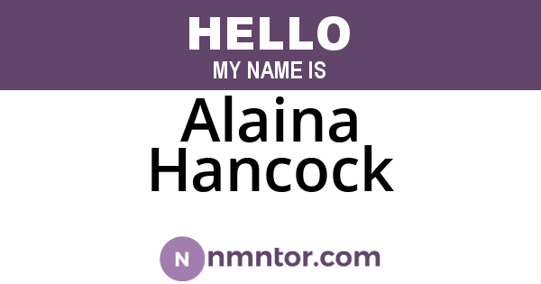 Alaina Hancock