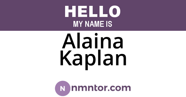 Alaina Kaplan