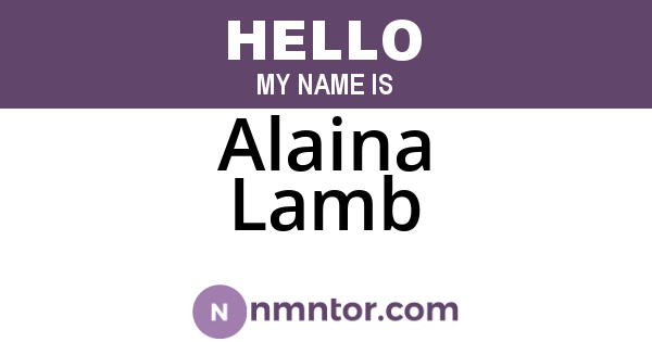 Alaina Lamb