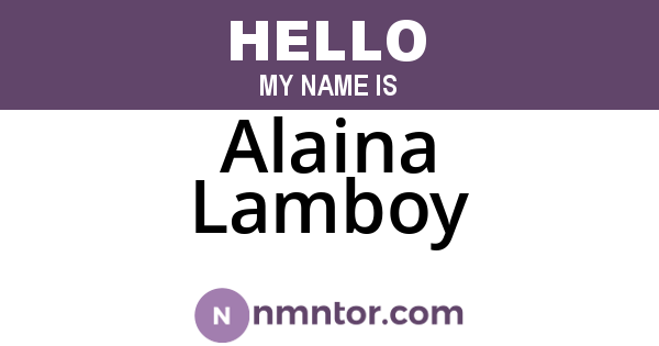 Alaina Lamboy