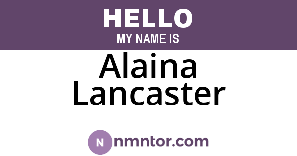 Alaina Lancaster