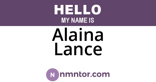 Alaina Lance