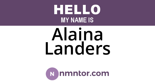 Alaina Landers