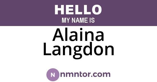 Alaina Langdon