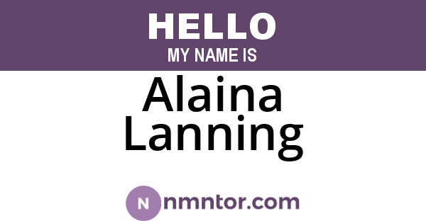 Alaina Lanning