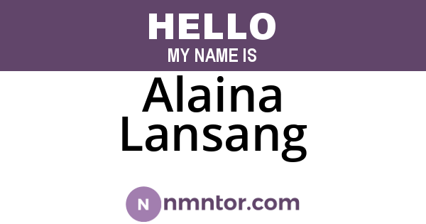 Alaina Lansang