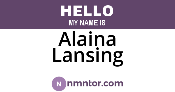 Alaina Lansing