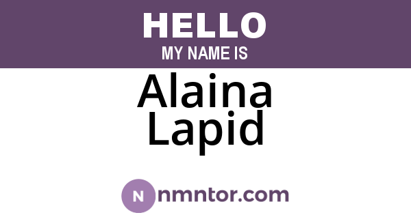 Alaina Lapid