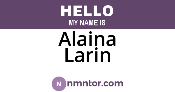 Alaina Larin