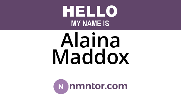 Alaina Maddox