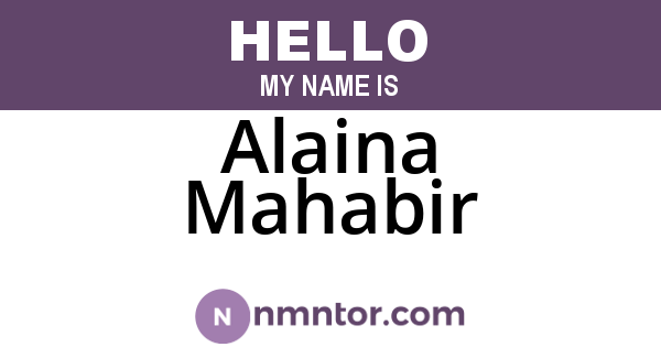 Alaina Mahabir