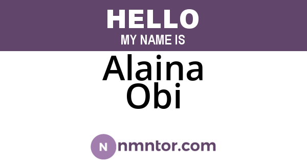 Alaina Obi