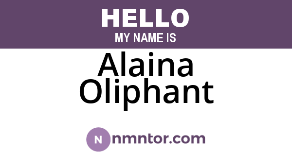 Alaina Oliphant