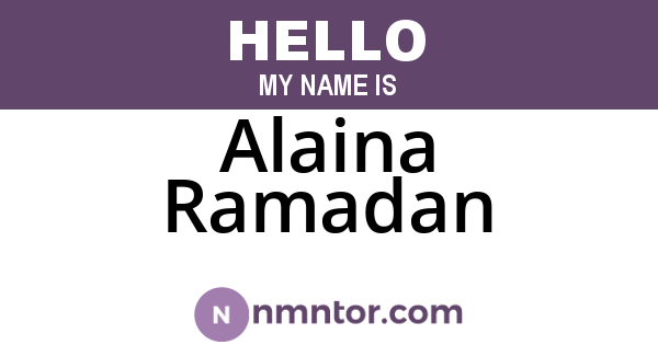 Alaina Ramadan