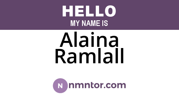 Alaina Ramlall