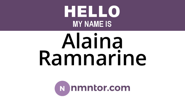 Alaina Ramnarine