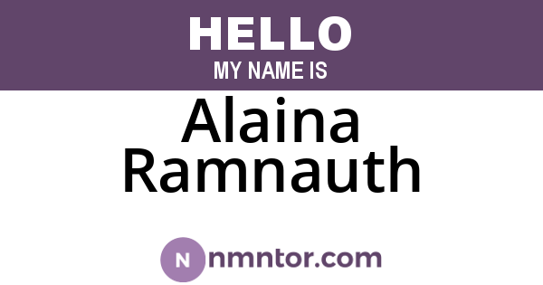 Alaina Ramnauth