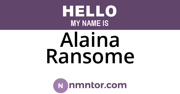 Alaina Ransome