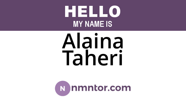 Alaina Taheri