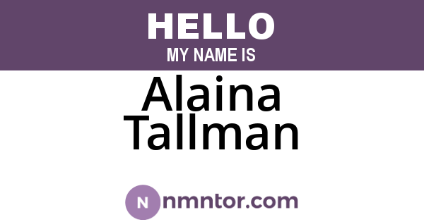 Alaina Tallman