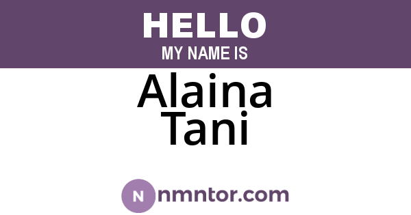 Alaina Tani