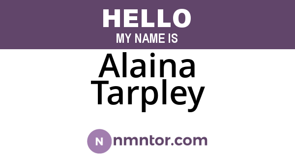 Alaina Tarpley