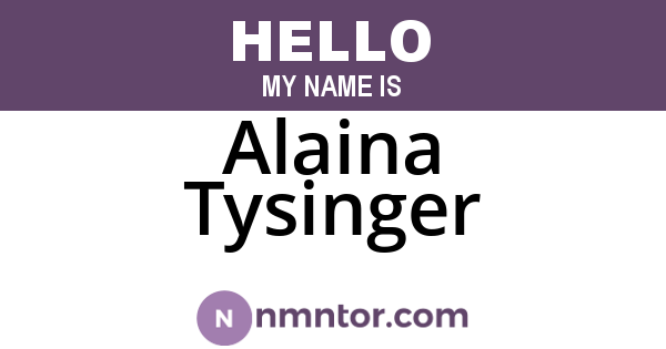 Alaina Tysinger