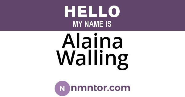 Alaina Walling