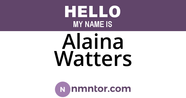 Alaina Watters