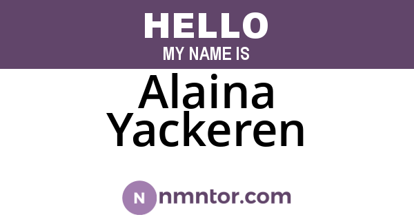 Alaina Yackeren