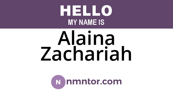Alaina Zachariah