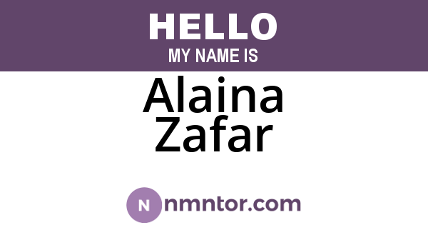 Alaina Zafar
