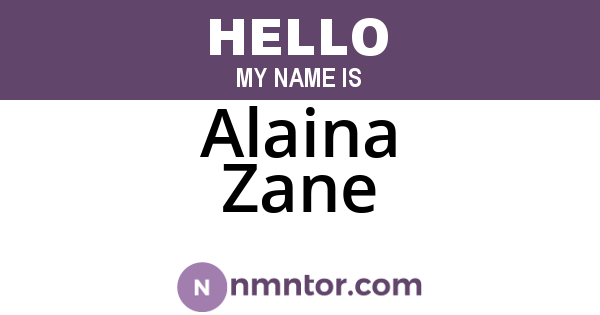 Alaina Zane