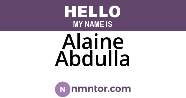 Alaine Abdulla