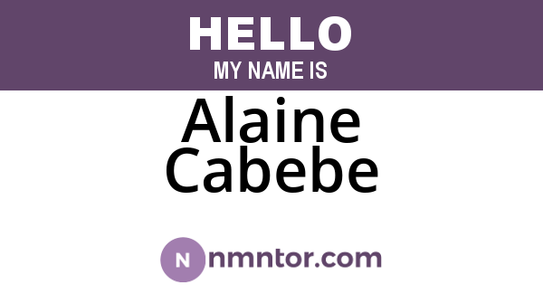 Alaine Cabebe