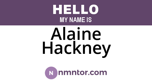 Alaine Hackney