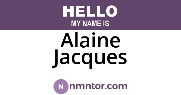 Alaine Jacques