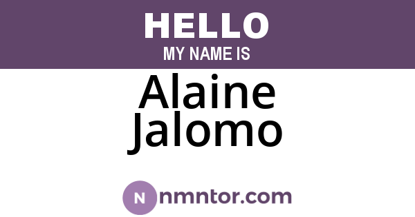 Alaine Jalomo